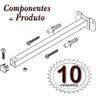10 Suportes Refletor Base Reta Braço 50 Cm 10 Cjts - Branco - 7