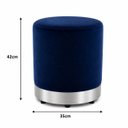 Ver imagem 2 de Kit de Puff com Rodapé Prata Azul Veludo - Let Móveis