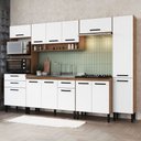 Ver imagem 1 de Armário de Cozinha Amanda 13 Portas 3 Gaveta Freijó/branco - Pnr Móveis