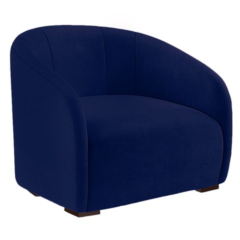 Poltrona Decorativa Julia Suede Azul Marinho - Dominic Decor