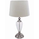 Ver imagem 1 de ABAJUR NIQUEL TRANSPARENTE COM CÚPULA BRANCA VIVENDI