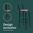 Ver imagem 4 de Kit 6 Banquetas para Balcão Bancada Cozinha Bistrô Ilhas Gourmet Bares Banco Flórida Preta