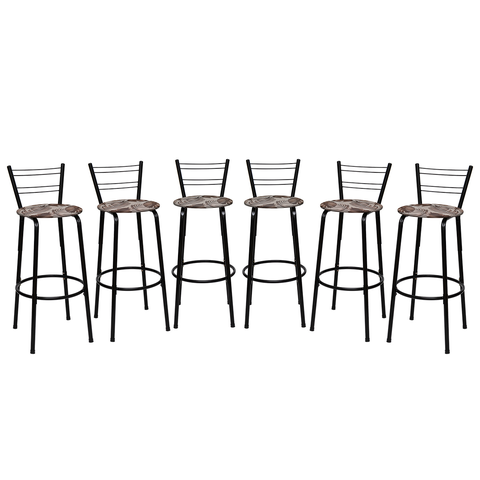 Kit 6 Banquetas para Balcão Bancada Cozinha Bistrô Ilhas Gourmet Bares Banco Flórida Preta