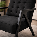 Ver imagem 3 de Kit 2 Poltrona Verona Bella Design Linho Premium Pés Madeira:Preto