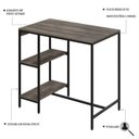 Ver mais imagens de Conjunto Mesa Bistrô 2 Banqueta Aço Giratória Espresso Móveis Preto/Carvalho Dark/Caramelo