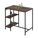 Ver mais imagens de Conjunto Mesa Bistrô 2 Banqueta Aço Giratória Espresso Móveis Preto/Nogal/Caramelo