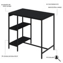 Ver imagem 7 de Conjunto Mesa Bistrô 2 Banqueta Aço Giratória Espresso Móveis Preto/Caramelo