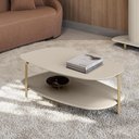 Ver imagem 1 de Mesa de Centro Off White 90cm Olimpo Moderna para Sala