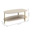 Ver imagem 3 de Mesa de Centro Off White 90cm Olimpo Moderna para Sala