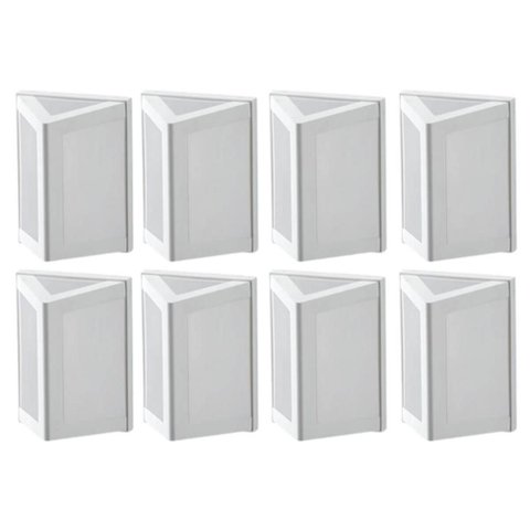 Kit 8 Arandelas Parede Triangular Branco Luminárias Lente Leitosa Muro E27 Dital