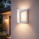 Ver imagem 4 de Kit 8 Arandelas Parede Triangular Branco Luminárias Lente Leitosa Muro E27 Dital