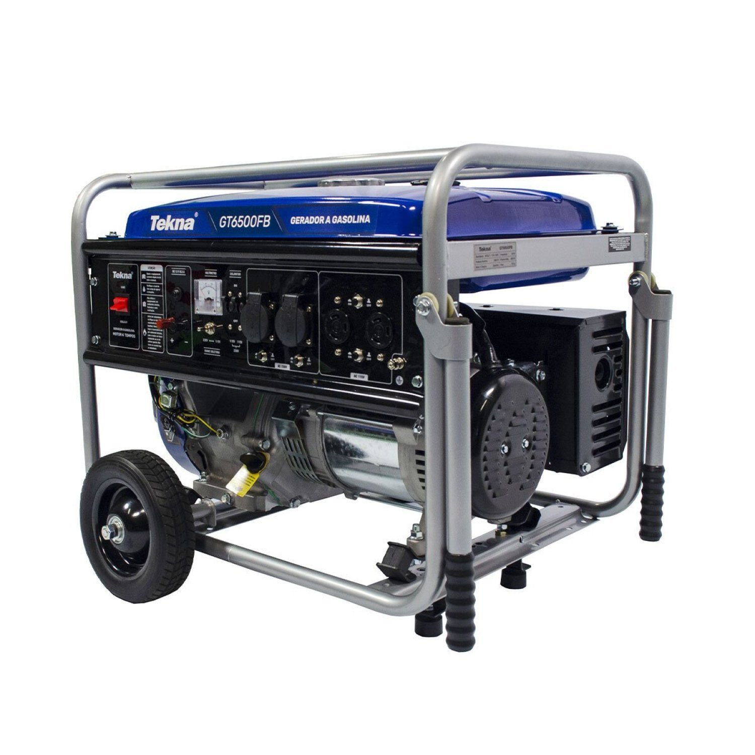 Gerador a Gasolina 6 Kva 6000w 115/230v 60hz Mono 4 Tempos Partida Manual Multiuso 389cc com Rodas R - 2