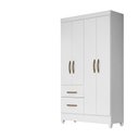 Ver imagem 1 de Guarda-roupa de Solteiro Madri Branco Moval