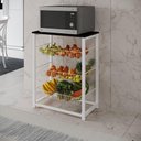 Ver imagem 1 de Fruteira Com Suporte Para Micro-Ondas Barcelona Aço Branco Cesto Branco Tampo Preto Cor: Branco