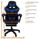 Ver imagem 2 de Cadeira Gamer Stillus Ergonômica com Apoio para Os Pés Azul