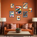Ver imagem 1 de Kit 7 Quadros Decorativos Bauhaus - Posters:madeira Preta