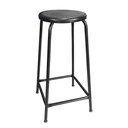 Ver imagem 1 de Banco Alto 75 Cm de Metal Assento Plástico Empilhável Preta:preto