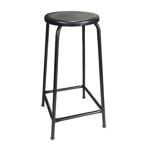 Banco de Metal Assento Plástico Preto Empilhável e 75cm Altura