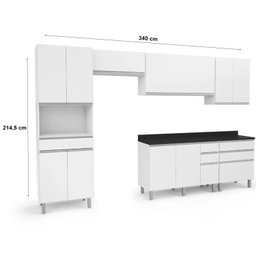 Cozinha Compacta 6 Peças 10 Portas 7 Gavetas Top Class - 3
