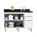 Ver mais imagens de Cozinha Compacta Modulada 6 Peças 10 Portas 7 Gavetas Top Class Branco