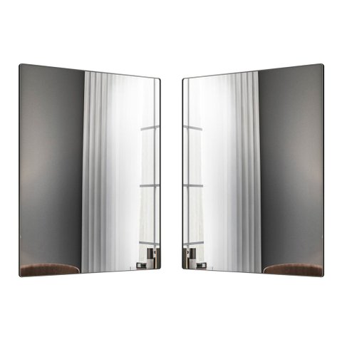 Kit 2 Espelhos Decorativos Retangular Liss 90x60cm Moldura em Aço Preto - Abmaza