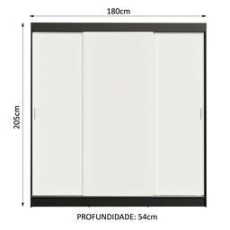 Guarda-roupa Casal Madesa Reno 3 Portas de Correr - 4