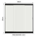 Ver imagem 4 de Guarda-roupa Casal Madesa Reno 3 Portas de Correr