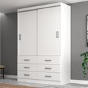 Ver imagem 1 de Guarda Roupa Casal 2 Portas de Correr 6 Gavetas Veneza Yescasa Branco