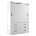 Ver imagem 3 de Guarda Roupa Casal 2 Portas de Correr 6 Gavetas Veneza Yescasa Branco