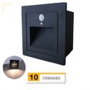 Ver imagem 3 de 10 Balizador Led Parede Sensor Presença Embutir Preto Lup72