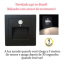 Ver imagem 4 de 10 Balizador Led Parede Sensor Presença Embutir Preto Lup72