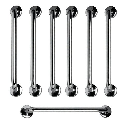 Barra de Apoio 60cm Aço Inox Kit 7 Unidades Banheiro Box Idoso Cadeirante Gestante Criança Segurança