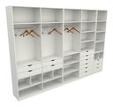 Ver imagem 3 de Kit Closet Armário Colmeia Roupeiro Cabideiro M74 100% Mdf Vetorial Móveis Branco