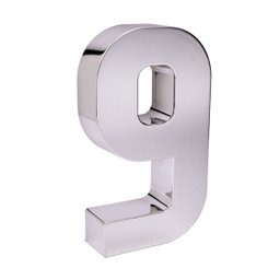 Números e Letras Residenciais / Comerciais Cromado 3D 19cm:9 - 1