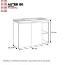 Ver imagem 4 de Gabinete para Banheiro com Cuba em Mármore Sintético 80cm Aster 