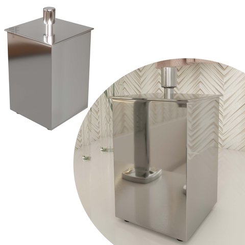 Porta Cotonete - Quadrado - Cromado