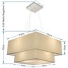 Lustre Duplo Quadrado Md-4346 70x60cm Bivolt Algodão Crú - 3