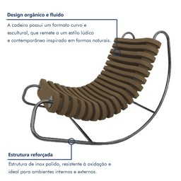 Cadeira de Balanço Orgânica Base Inox Anelídeos - 6 Cadeira de Balanço Orgânica Base Inox Anelídeos - 6
