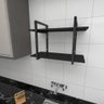 Prateleira industrial para cozinha aço cor preto prateleiras 30cm modelo ind02 - 1