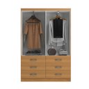 Ver imagem 2 de Guarda Roupa Casal 2 Portas de Correr 6 Gavetas Veneza Yescasa Amarelo/Cinnamomo