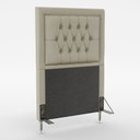 Ver imagem 2 de Kit Cabeceira Decorativa Para Cama Box Antares Calçadeira Sagitarius 90 Cama Solteiro Couro Artifici