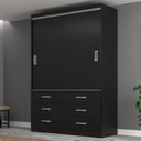 Ver imagem 1 de Guarda Roupa Casal 2 Portas de Correr 6 Gavetas Veneza Premium Yescasa