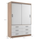Ver imagem 4 de Guarda Roupa Casal 2 Portas de Correr 6 Gavetas Veneza Premium Yescasa Marrom/Demolição/Branco