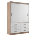 Ver imagem 3 de Guarda Roupa Casal 2 Portas de Correr 6 Gavetas Veneza Premium Yescasa Marrom/Demolição/Branco