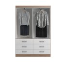 Ver imagem 2 de Guarda Roupa Casal 2 Portas de Correr 6 Gavetas Veneza Premium Yescasa Marrom/Demolição/Branco