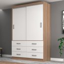 Ver imagem 1 de Guarda Roupa Casal 2 Portas de Correr 6 Gavetas Veneza Premium Yescasa