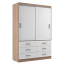 Ver imagem 3 de Guarda Roupa Casal 2 Portas de Correr 6 Gavetas Veneza Premium Yescasa