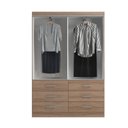 Ver imagem 3 de Guarda Roupa Casal 2 Portas de Correr 6 Gavetas Veneza Yescasa Marrom/Demolição