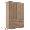 Ver imagem 4 de Guarda Roupa Casal 2 Portas de Correr 6 Gavetas Veneza Yescasa