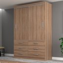 Ver imagem 1 de Guarda Roupa Casal 2 Portas de Correr 6 Gavetas Veneza Yescasa